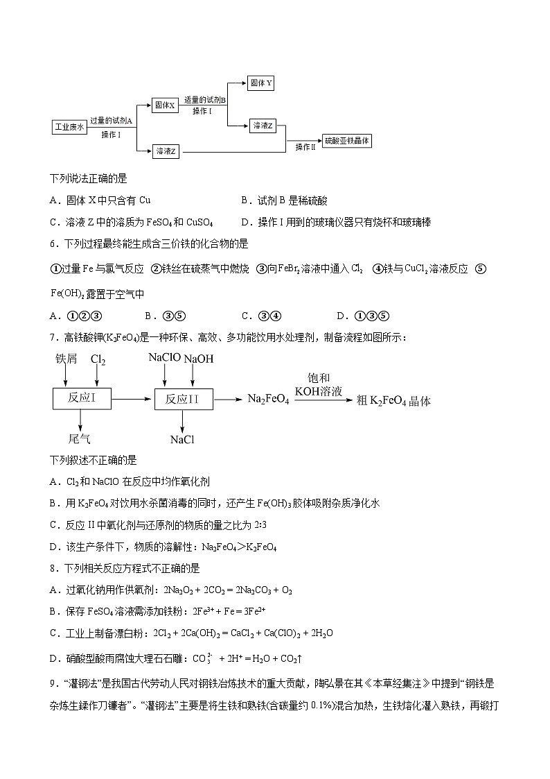 第三章《铁金属材料》单元检测题高中化学人教版（2019）必修第一册第2页