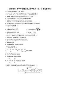 2023-2024学年广西南宁重点中学高二（上）开学化学试卷（含解析）