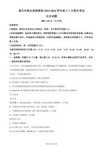 2024重庆育才中学、西南大学附中高三拔尖强基联盟10月联合考试化学PDF版含解析