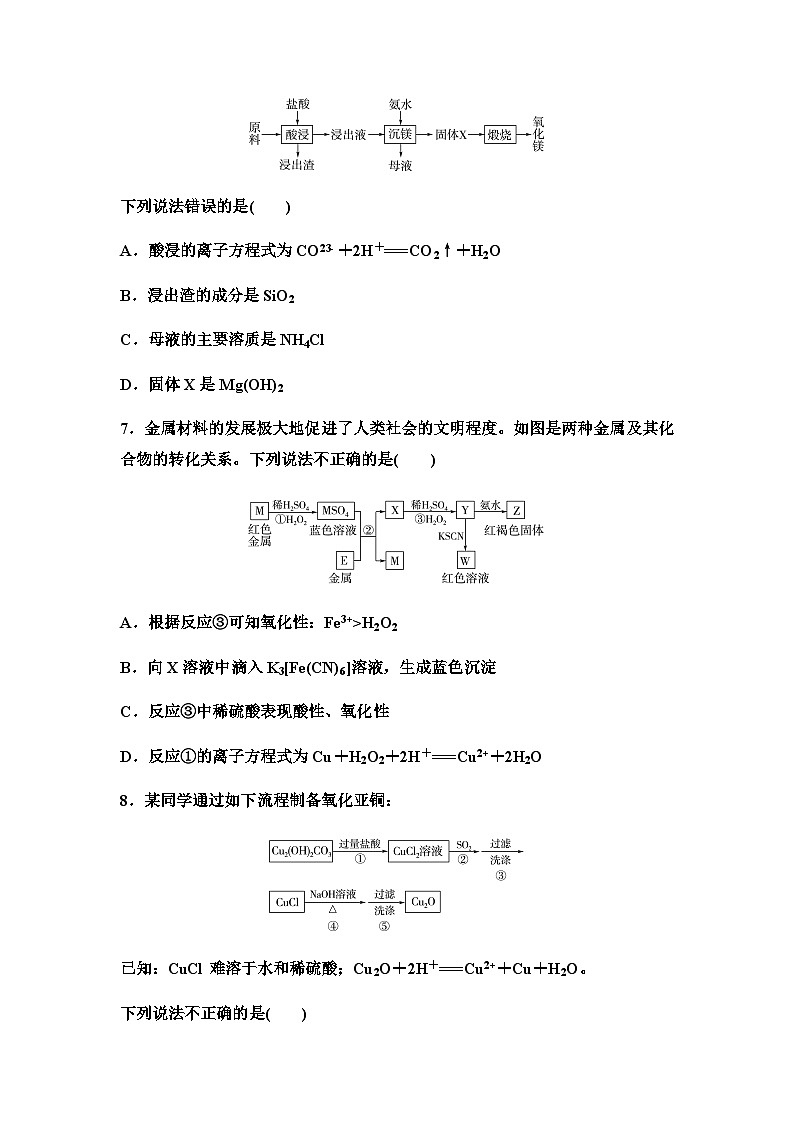 2024届高考化学一轮复习 课时分层作业14　金属材料与金属矿物的开发利用 （含答案）第3页