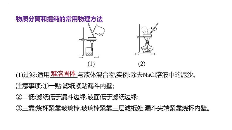 2024届高中化学一轮复习课件：物质的分离和提纯、检验和鉴别02