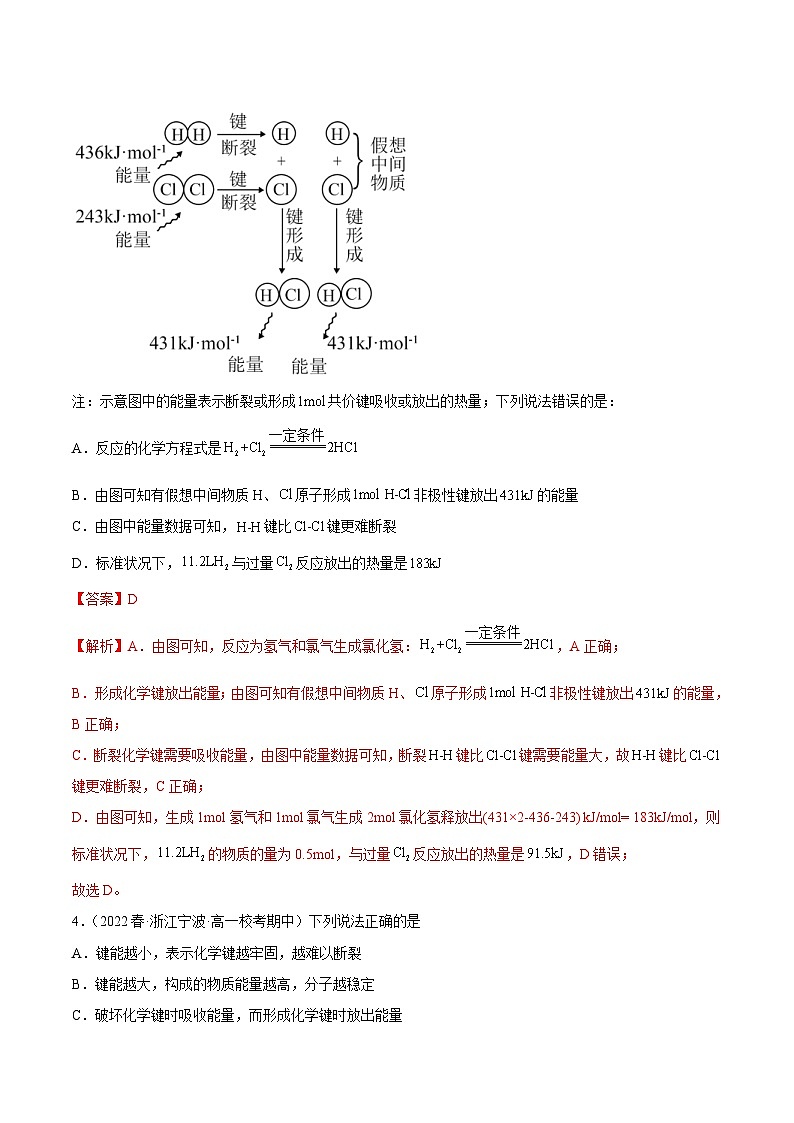 人教版高中化学必修二精品同步讲义6.1.1 化学反应与热能（精练）（含解析）02
