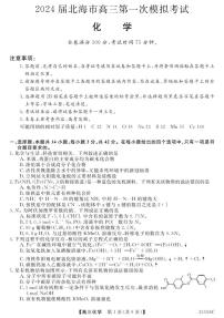 2024北海高三上学期第一次模拟考试化学PDF版含解析