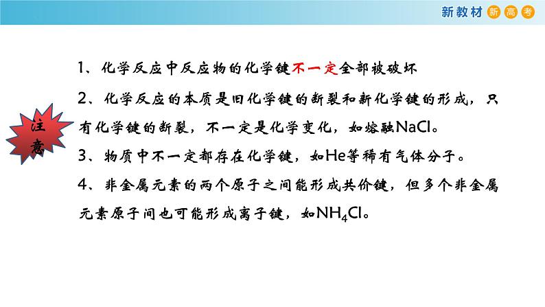 高一化学同步教学课堂 人教版2019必修第一册 4.3.3 化学键 分子间作用力课件PPT08