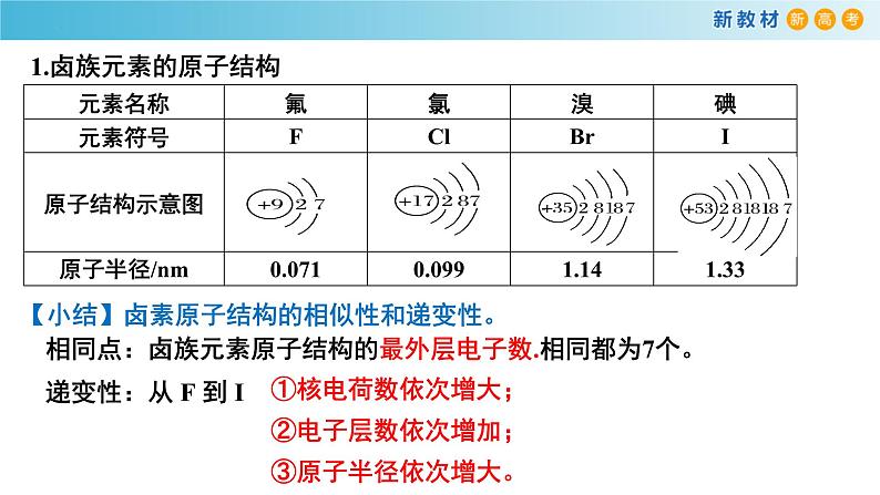 高一化学同步教学课堂 人教版2019必修第一册 4.1.4 原子结构与元素性质卤族元素课件PPT04