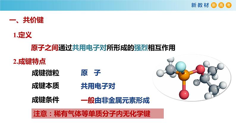 高一化学同步教学课堂 人教版2019必修第一册 4.3.2 共价键与共价化合物课件PPT第6页