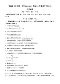 2024长沙一中高三上学期月考卷（三）化学试题含解析