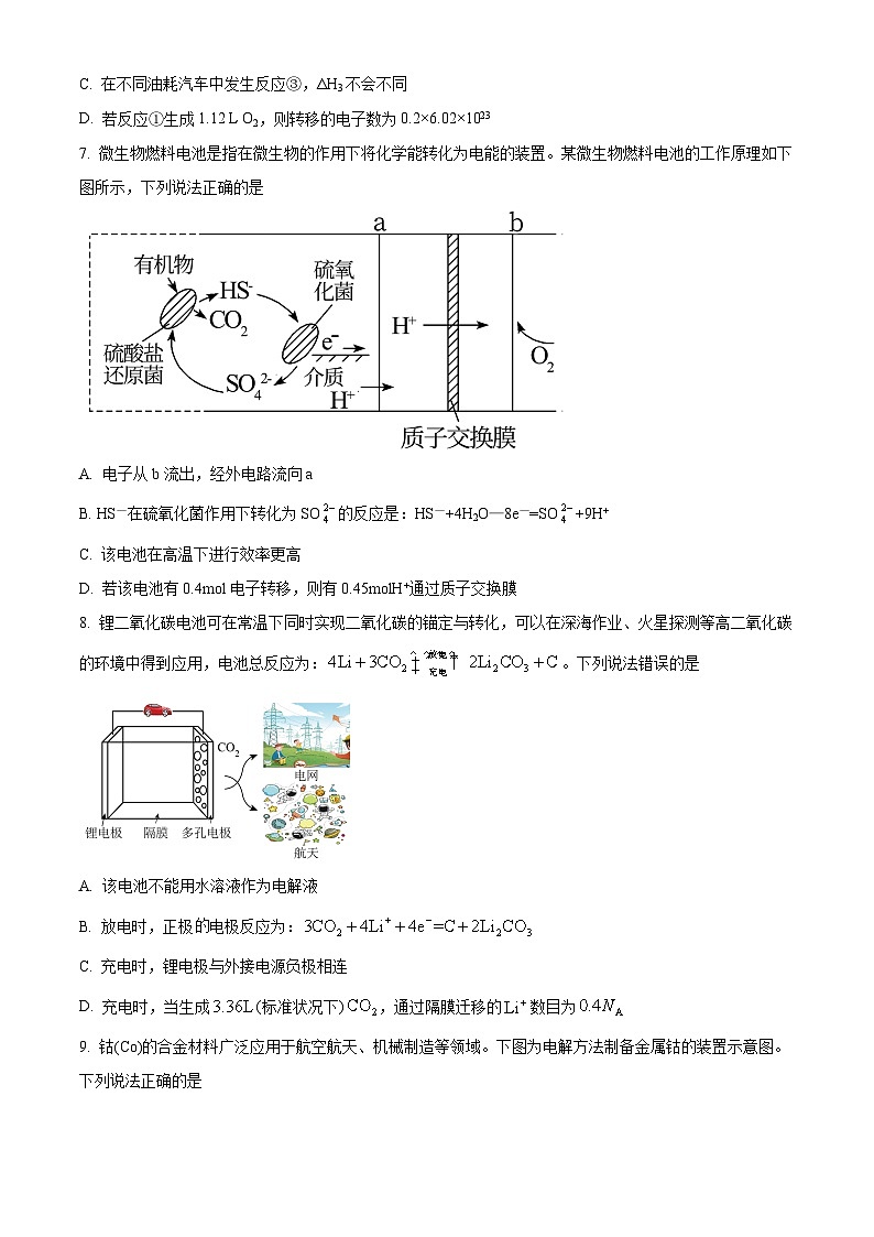 山东省枣庄市第八中学2023-2024学年高二化学上学期10月月考试题（Word版附解析）第3页