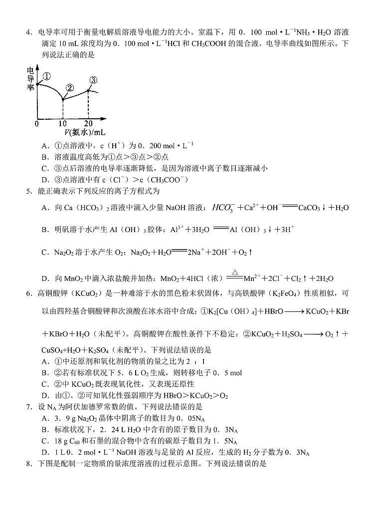2023-2024学年河南中原名校联盟高三9月调研考试 化学试题（含答案）第2页
