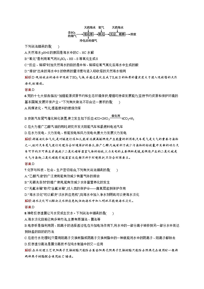 2022年高二化学选修2寒假测评（含答案）：04化学与资源开发利用（B卷）第2页