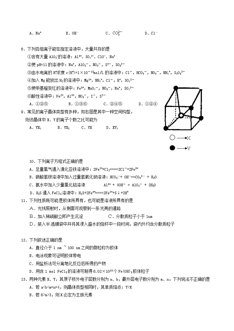 2022年高三化学寒假综合测试卷（含答案）：02物质结构与性质（B卷）第2页