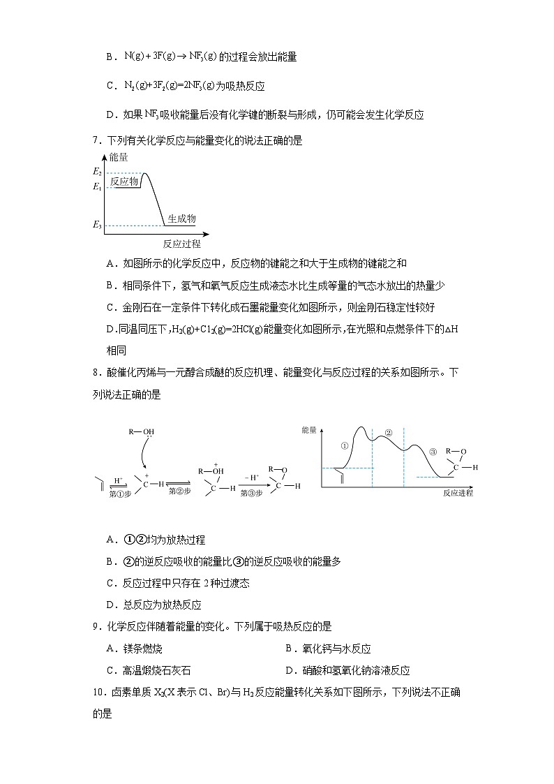 1.1.1《化学反应的焓变》巩固提升练-苏教版高中化学选择性必修102