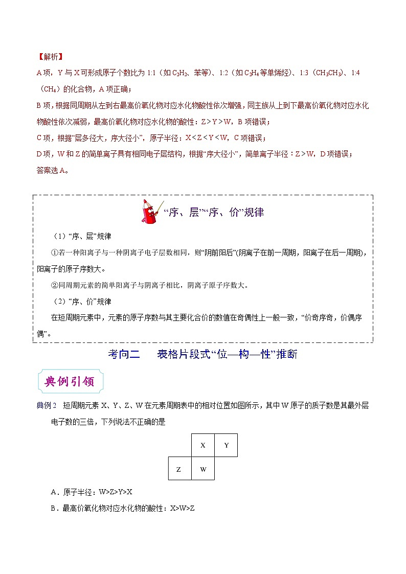 高考化学 考点28 元素位置、原子结构、元素性质之间的相互推断学案（含解析）03