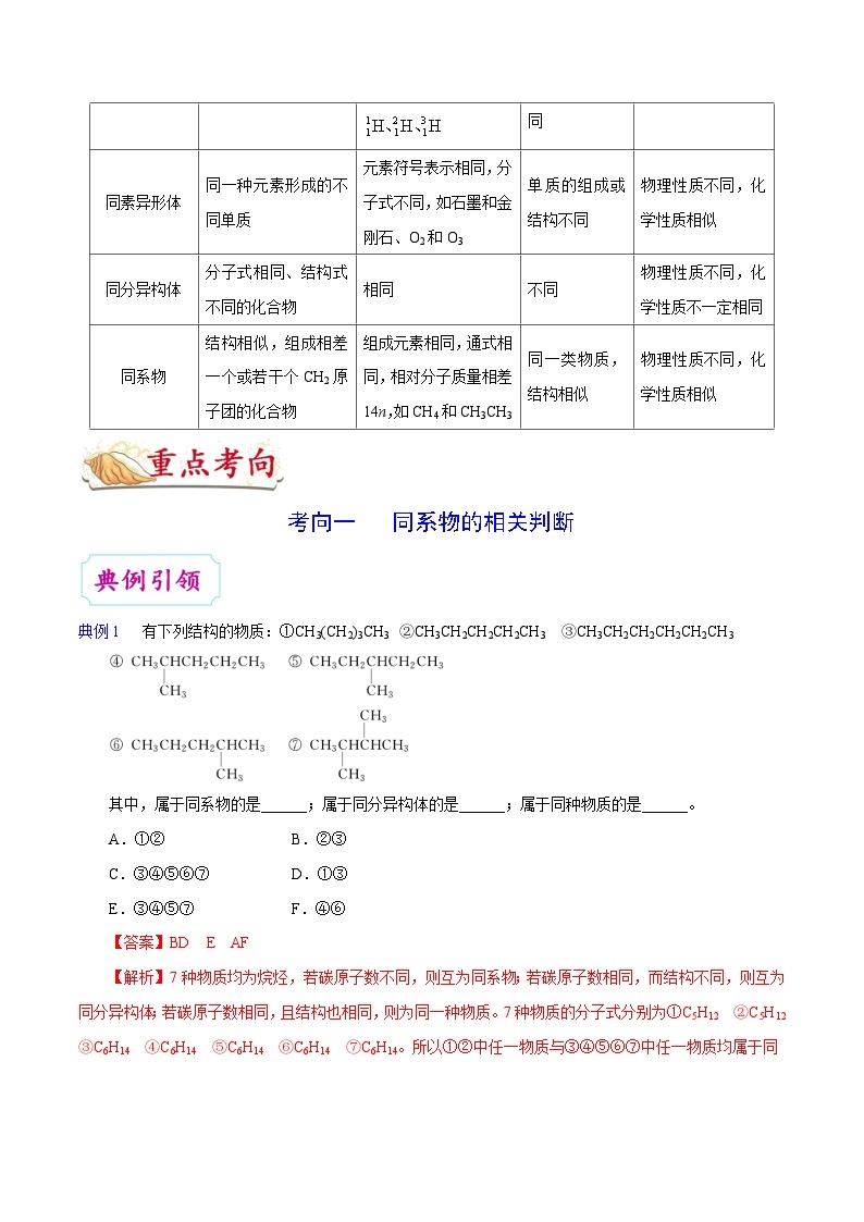 高考化学 考点50 碳原子的成键特征 同分异构体学案（含解析）03