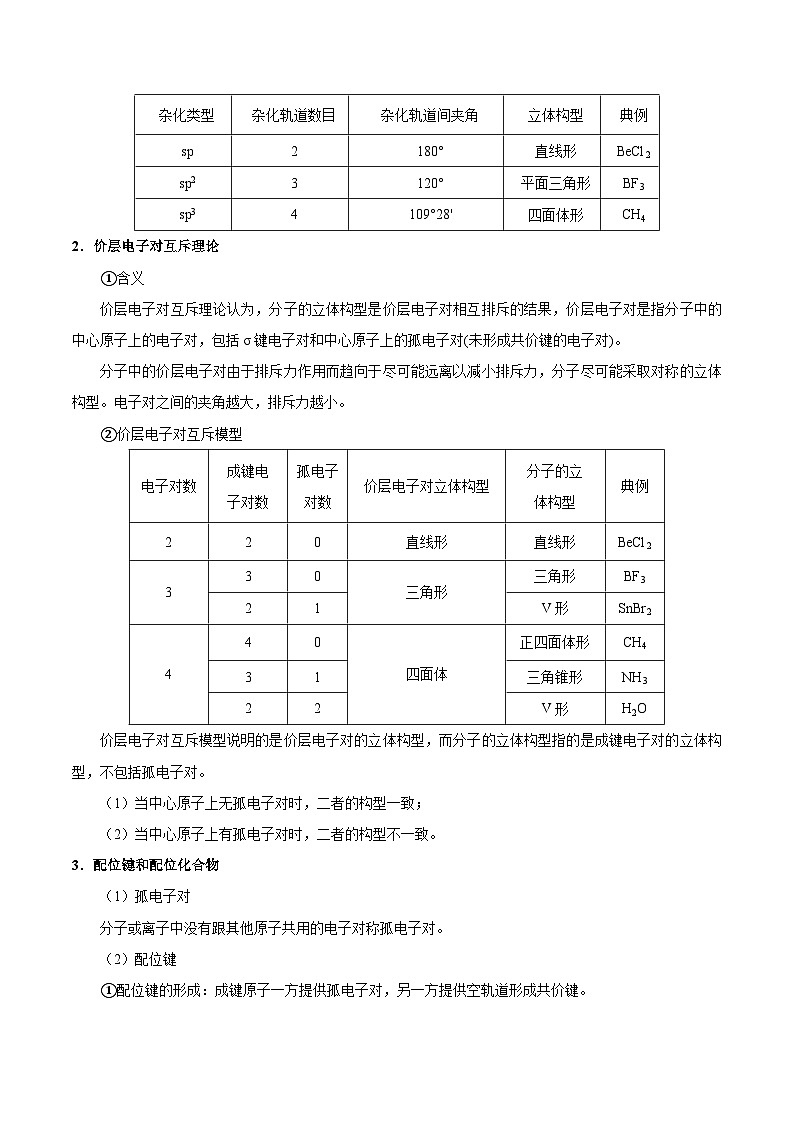高考化学 考点58 分子结构与性质学案（含解析）第3页