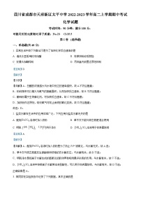 四川省成都市天府新区太平中学2022-2023学年高二上学期期中考试化学试题（解析版）