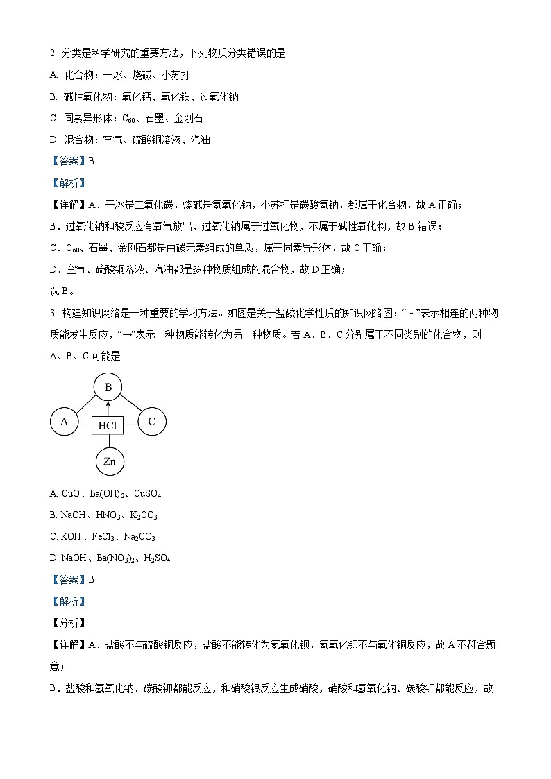 河南省中原名校联盟2024届高三上学期9月调研考试化学试题（解析版）第2页