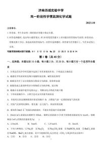 03，山东省济南西城实验中学2023-2024学年高一上学期10月阶段性学情监测化学试卷