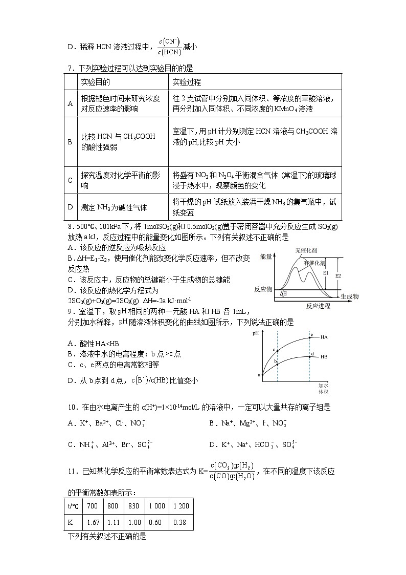 四川省绵阳南山中学实验学校2023-2024学年高二上学期10月月考化学试题第2页