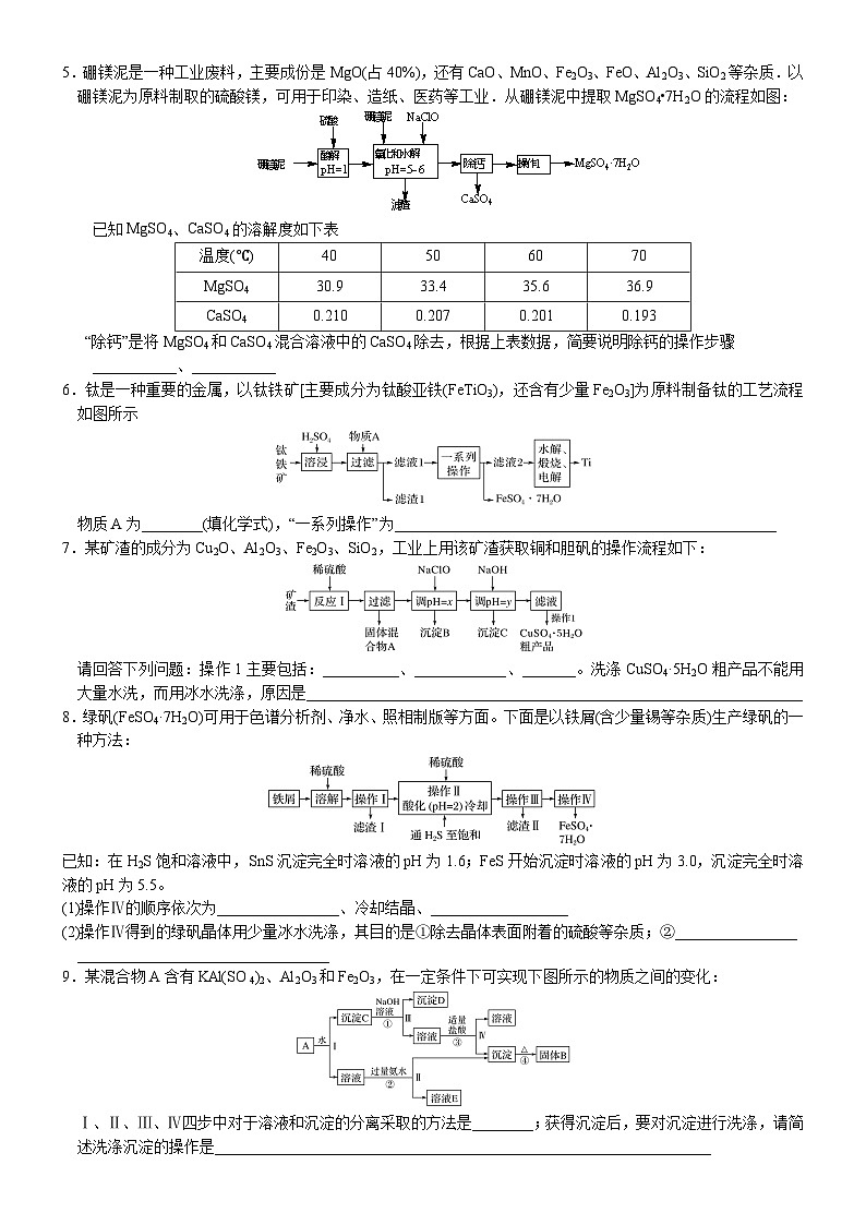 2023届高三化学二轮复习 03  常考题空3  工艺流程中的分离与提纯第3页