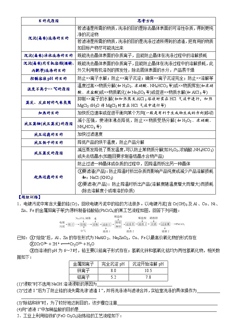 2023届高三化学二轮复习  04  常考题空4  工艺流程中的答题规范第2页