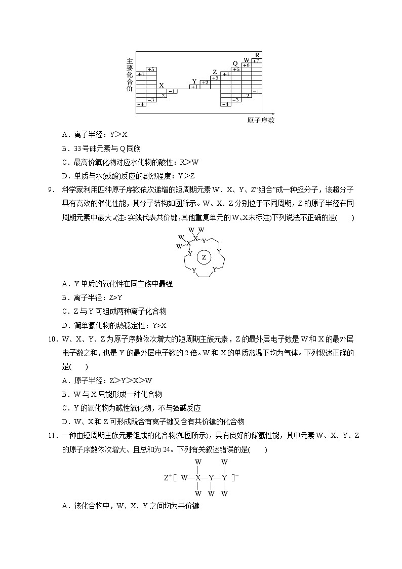 2023届高三化学高考备考一轮复习   第六专题   物质结构  元素周期律 测试题第3页