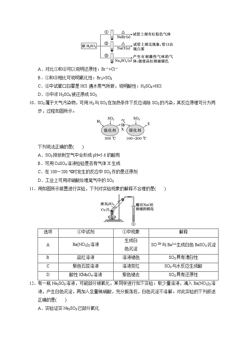 2023届高三化学高考备考一轮复习  第十三专题   硫及其化合物   测试题第3页
