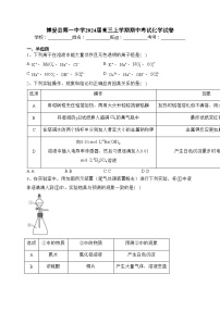 博爱县第一中学2024届高三上学期期中考试化学试卷(含答案)