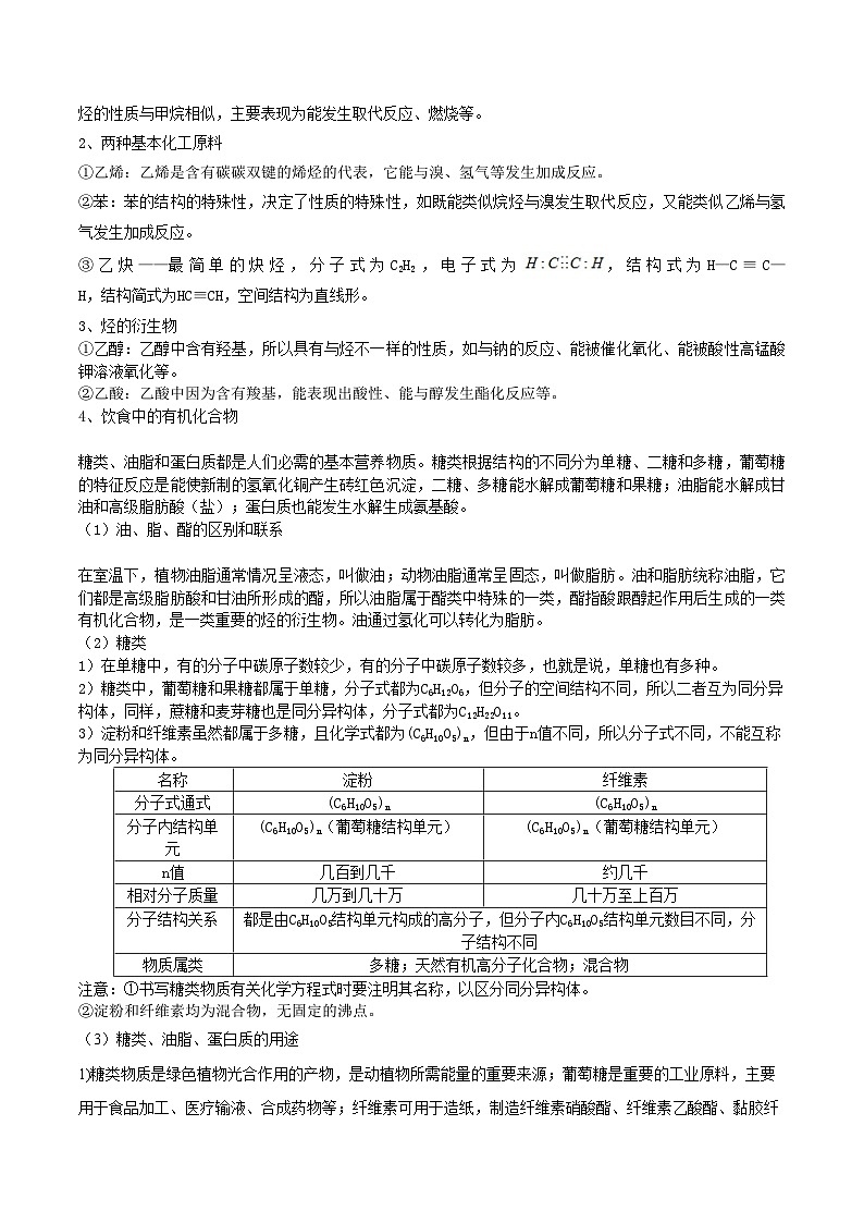 第七章知识串讲-2020-2021学年高一化学下学期期末复习大串讲（人教版必修第二册）（原卷版）第3页