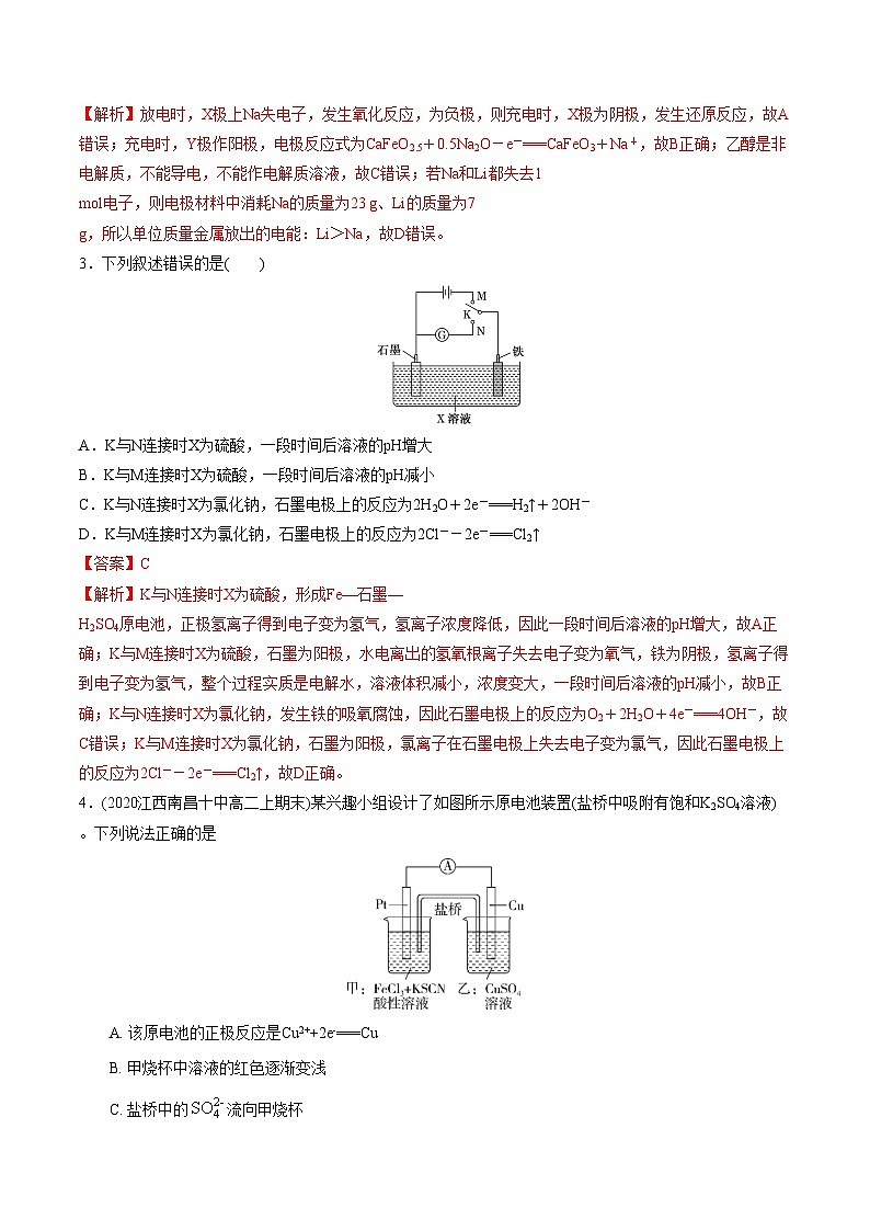 第四单元 化学反应与电能-【冲刺期末】2021-2022学年高二化学期末单元复习测试（人教版2019选择性必修1）（解析版）第2页