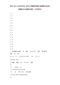 第四章 化学反应与电能-2021-2022学年高二化学上学期期末检测核心素养卷（人教版2019选择性必修1）（基础卷）（参考答案）