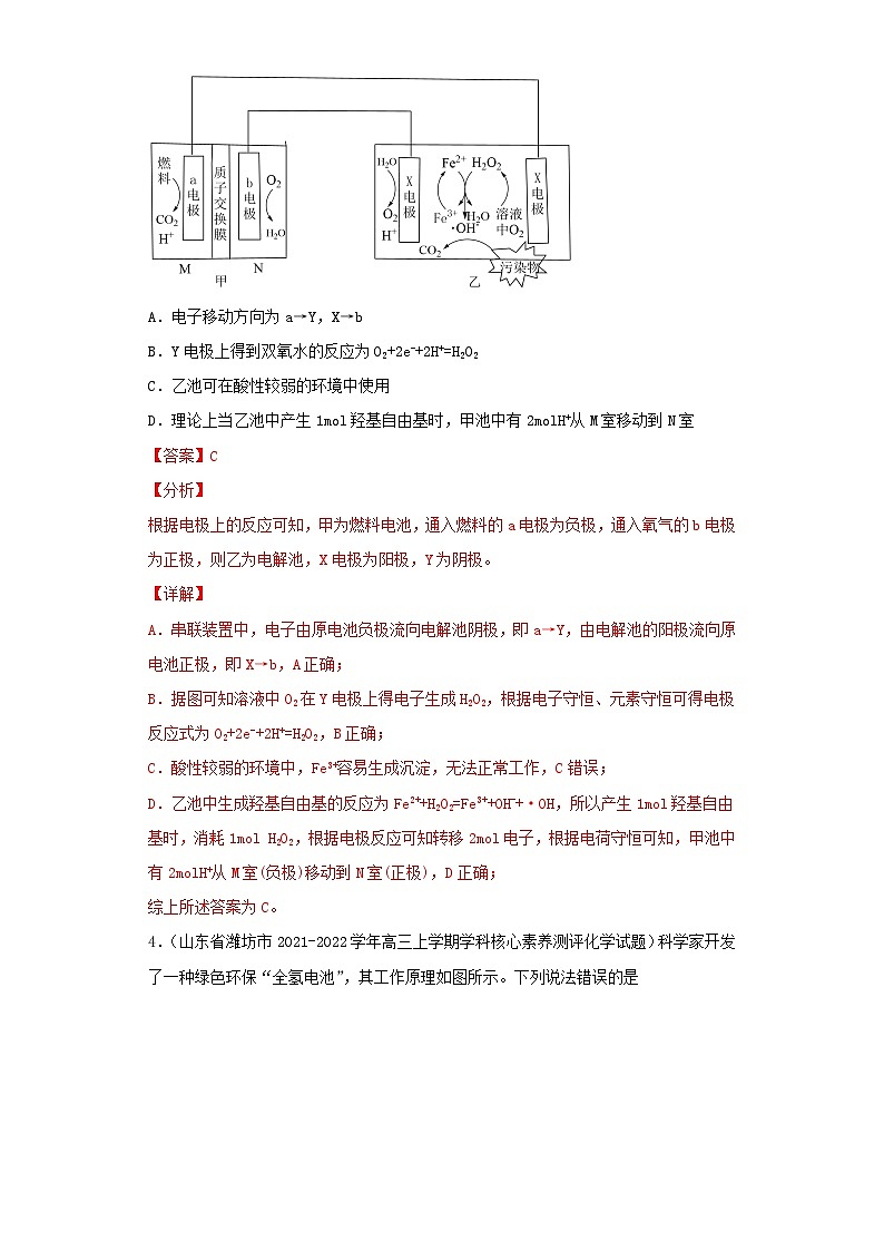 第四章 化学反应与电能-2021-2022学年高二化学上学期期末检测核心素养卷（人教版2019选择性必修1）（提升卷）（解析版）第3页