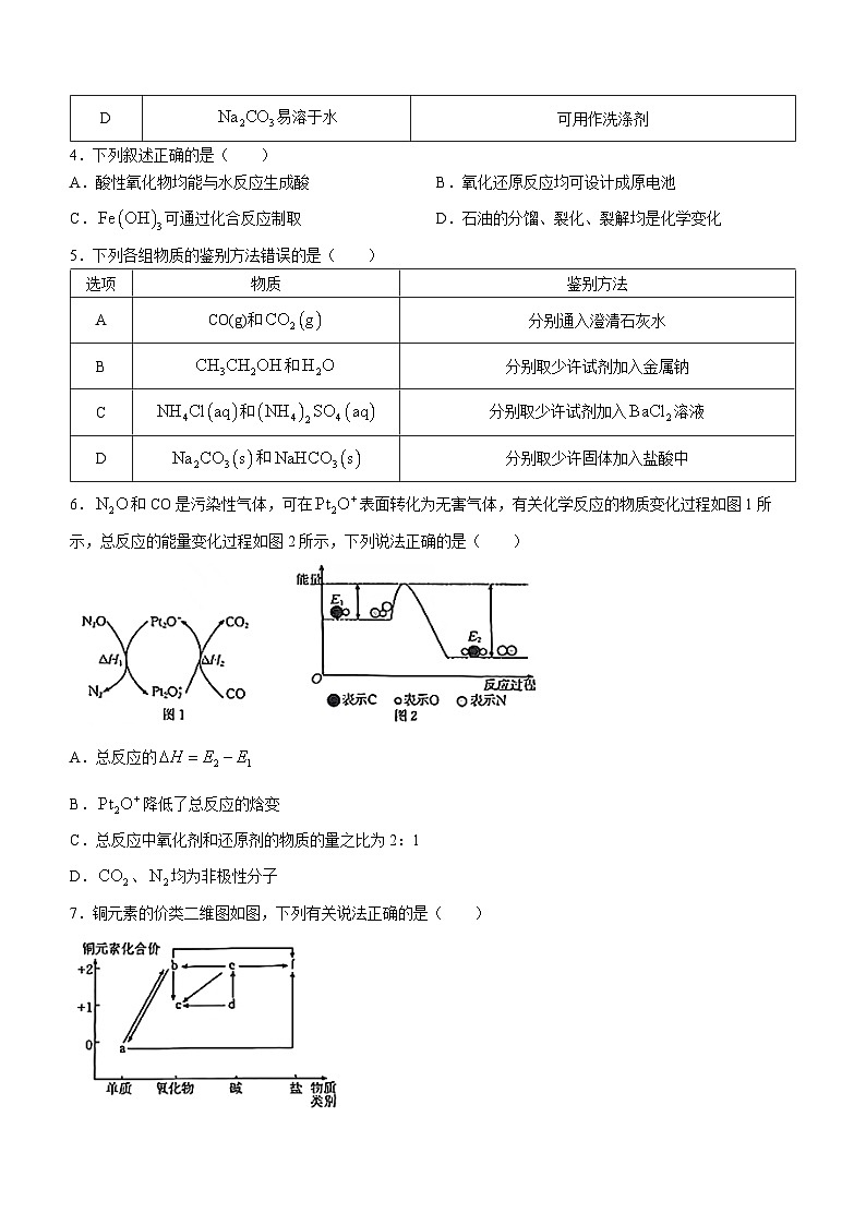 江西省赣州市十八县（市、区）二十三校2023-2024学年高三上学期期中考试化学试题（含答案）02