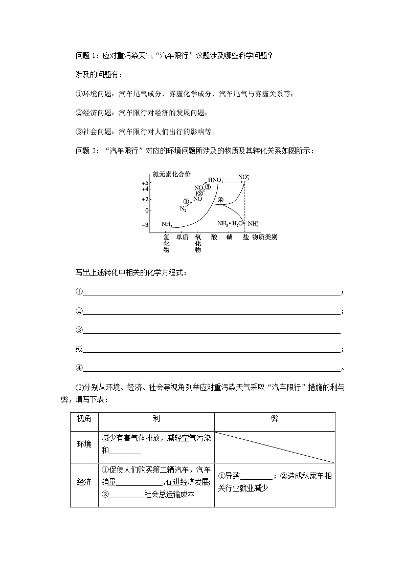 鲁科版高中化学必修第一册微项目论证重污染天气“汽车限行”的合理性03课时学案含答案第2页