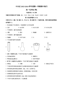 北京市丰台区2023-2024学年高一化学上学期期中考试试卷（B卷）（Word版附解析）