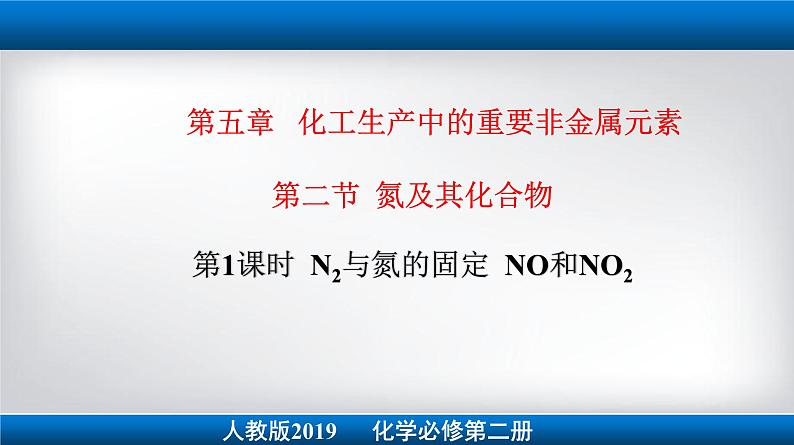 专题5.2.1 氮气与氮的固定  NO和NO2 人教版2019必修第二册课件PPT第1页