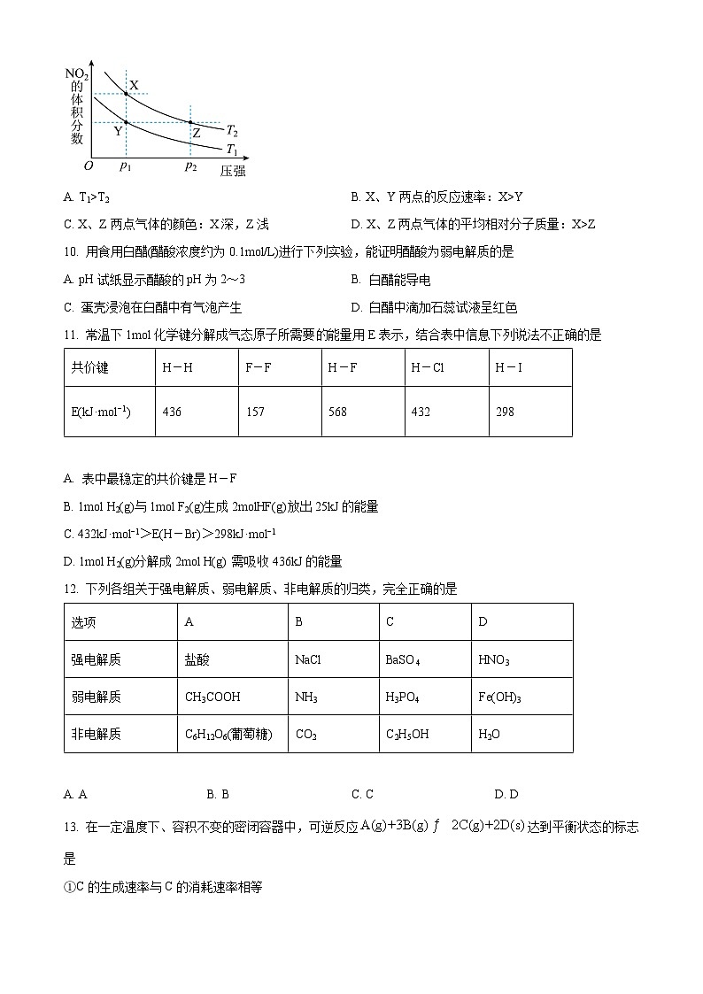 四川省成都市第八中学2022-2023学年高二上学期期中化学试题（原卷版）第3页