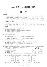 安徽省徽师联盟2024届高三上学期11月质量检测卷  化学  PDF版含答案