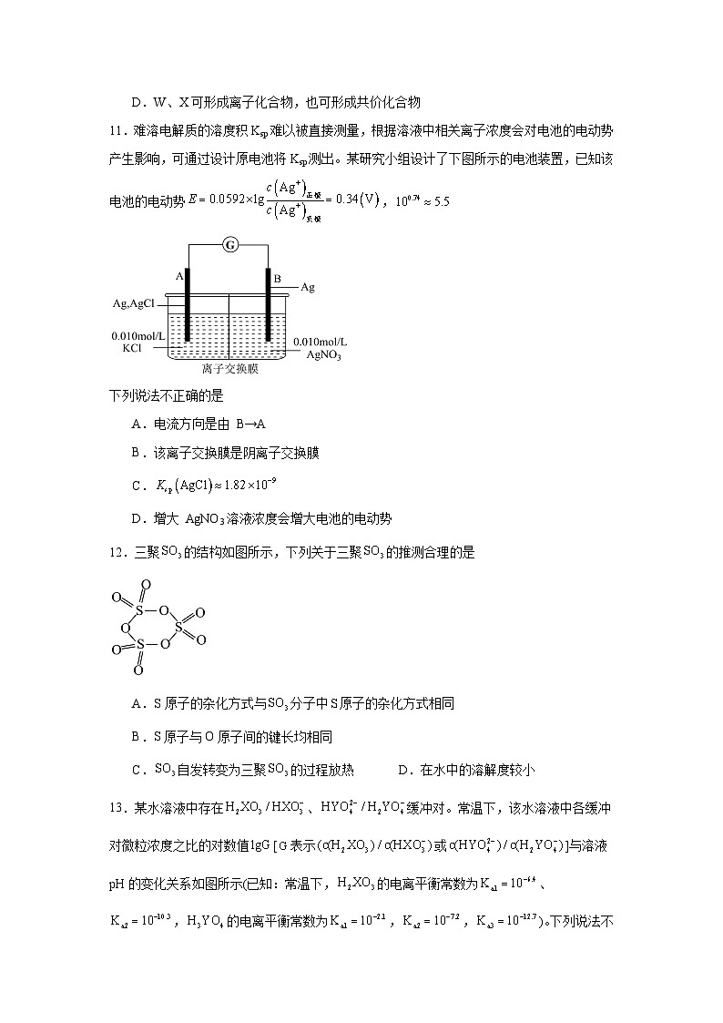 2024年1月浙江省选考化学防真模拟试卷02（原卷版）第3页
