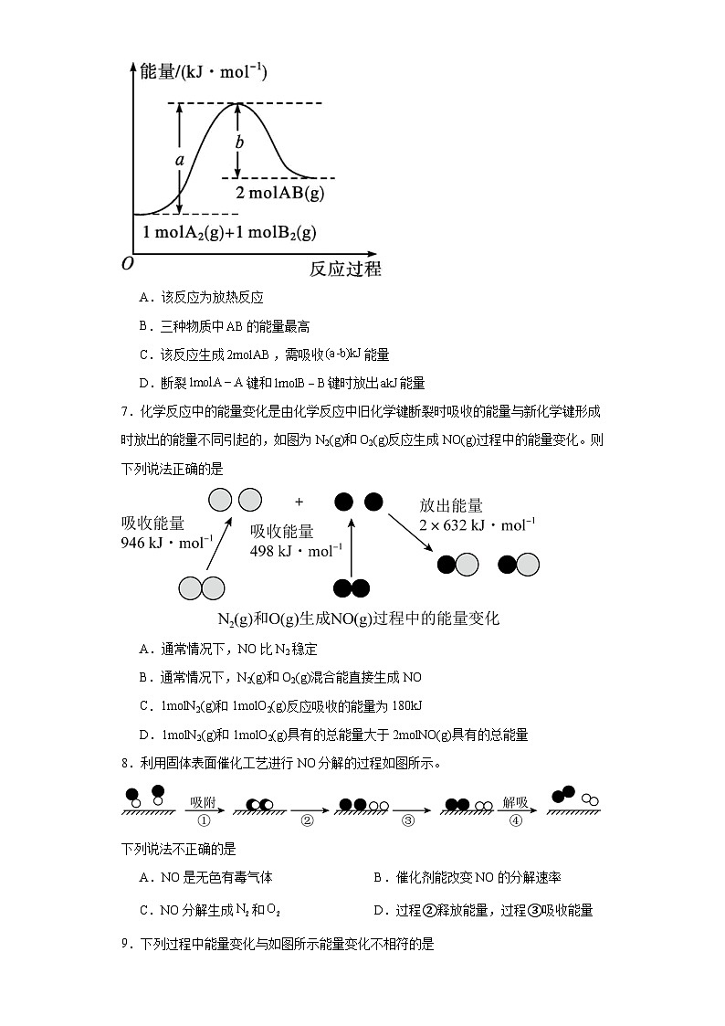 6.2.1放热反应与吸热反应分层练习-2023-2024学年苏教版（2019）高中化学必修第二册03