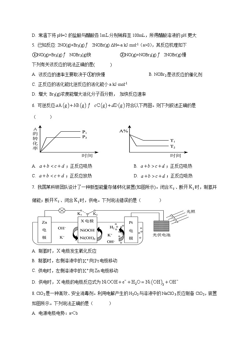 2023-2024学年福建省永安市高二上学期期中化学质量检测模拟试题（含解析）02