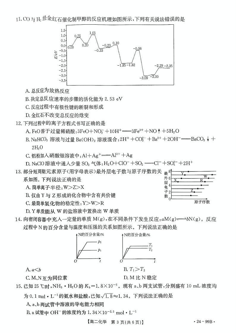 广东省湛江市2023-2024学年高二上学期11月期中考试化学试题第3页