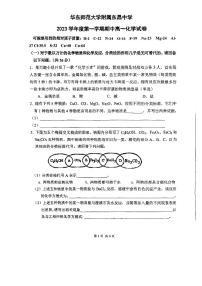 上海市华东师范大学附属东昌中学2023-2024学年高一上学期期中考试化学试题