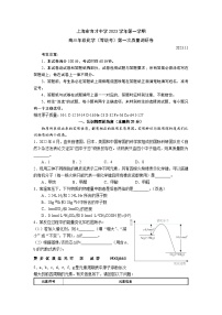 上海市育才中学2023-2024学年高三上学期期中调研（等级考）化学试题