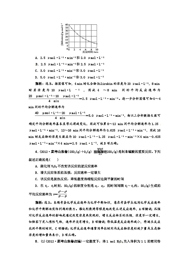 高考化学新一轮总复习  高考演练（真题 重组 考向 把脉）：第七章 化学反应速率和化学平衡复习题及答案解析第2页