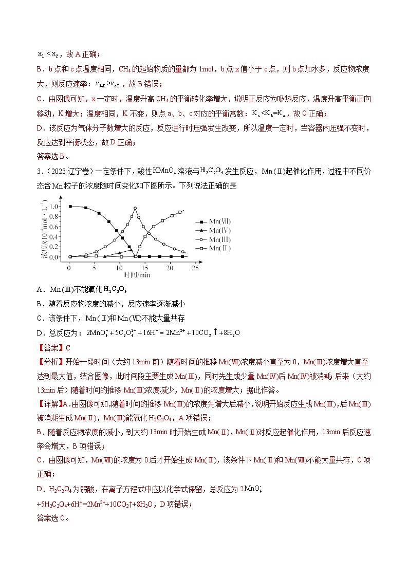 2023年高考化学真题与模拟题分项汇编专题08 化学反应速率与化学平衡（含解析）02
