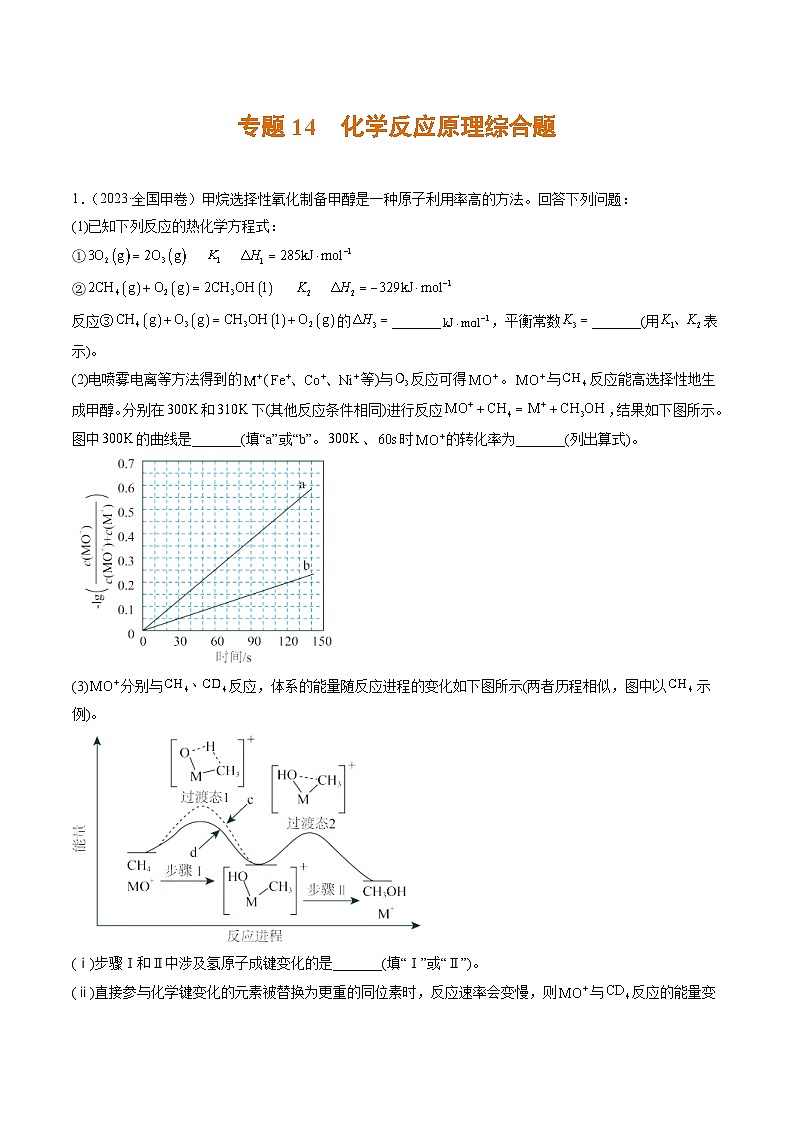 2023年高考化学真题与模拟题分项汇编专题14 化学反应原理综合题（含解析）01
