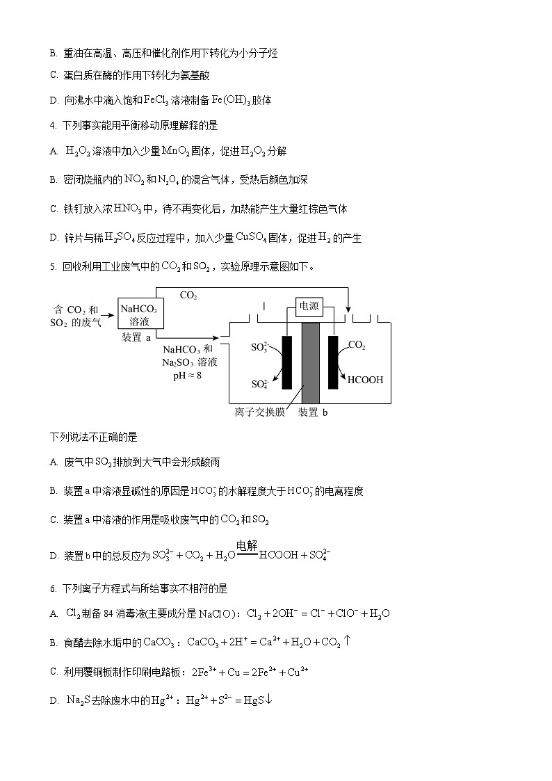 2023年高考北京卷化学真题（原卷版）02