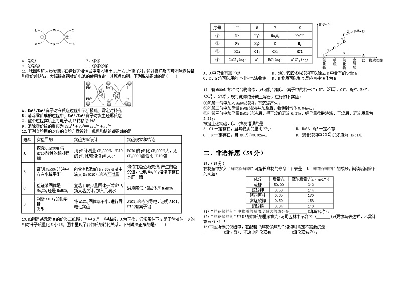新疆石河子第一中学2023-2024学年高三上学期9月月考化学试题第2页