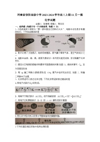 2024信阳信阳高级中学高三上学期11月第一次模拟考试化学含答案